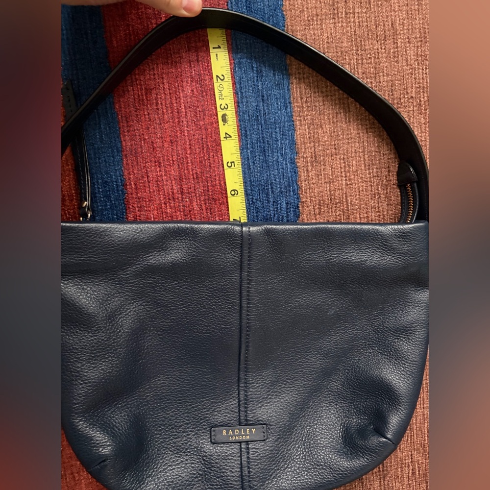 Authentic Radley London Navy Blue Leather Shoulder Bag Purse - Picture 7 of 7